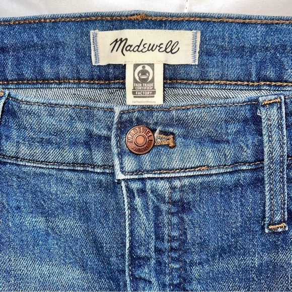 Madewell High Rise Denim Cotton Cuffed Shorts 32 - Picture 3 of 5